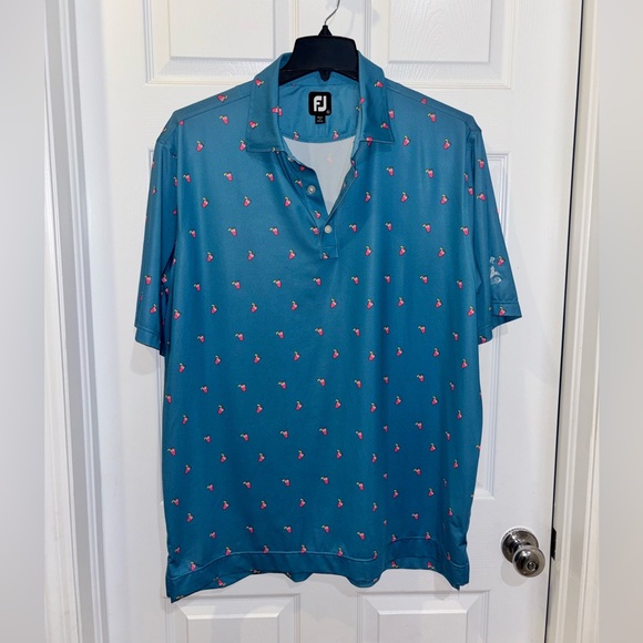 FootJoy Other - FootJoy Men's Lisle cocktail print golf polo shirt SZXL